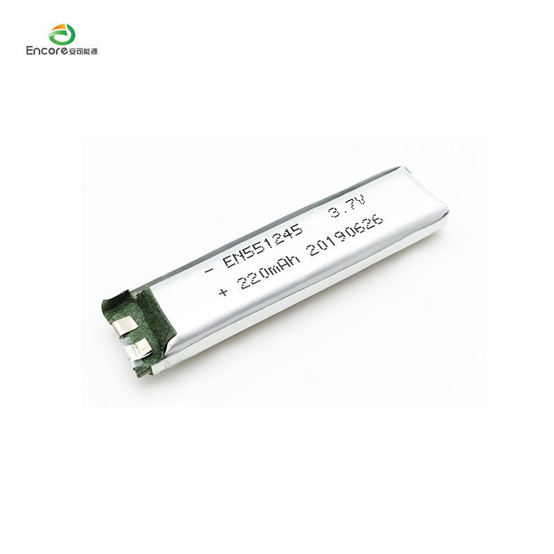 Bateria de polímero de lítio de 3,7 v 220 mah