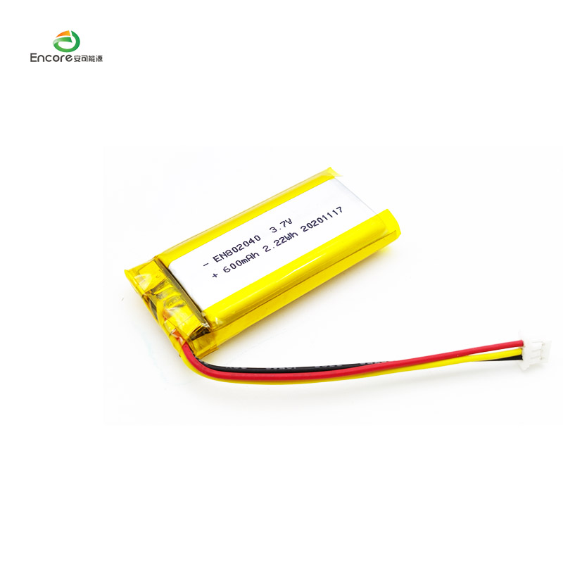 Bateria de íon de lítio de 3,7 v 600 mah 2,22 wh