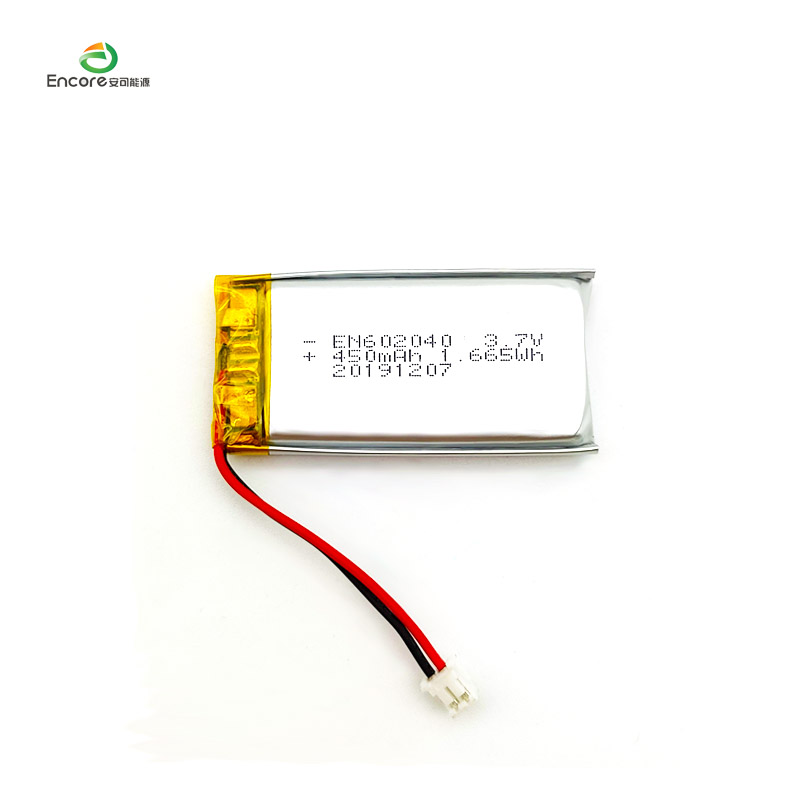 602040 3.7v 450mah bateria de polímero de lítio