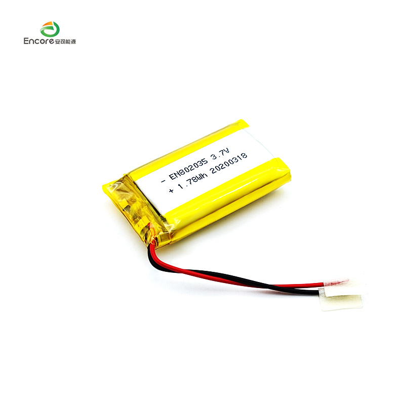 802035 3,7 v 480 mah bateria de polímero de lítio